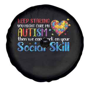 Autism Awareness Spare Tire Cover Keep Staring You Might Cure My Autism Heart Puzzle TS10 Print Your Wear
