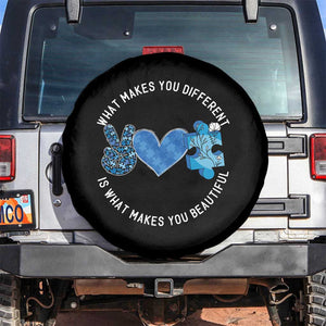Autism Awareness Spare Tire Cover What Makes You Different Is What Makes You Beautiful TS10 No hole Black Print Your Wear