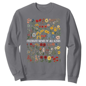 Autism Awareness Sweatshirt Neurodiversity Celebrate Minds of All Kinds TS10 Charcoal Print Your Wear