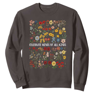 Autism Awareness Sweatshirt Neurodiversity Celebrate Minds of All Kinds TS10 Dark Chocolate Print Your Wear