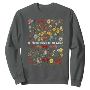 Autism Awareness Sweatshirt Neurodiversity Celebrate Minds of All Kinds TS10 Dark Heather Print Your Wear