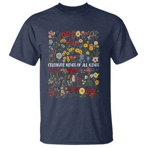 Autism Awareness T Shirt Neurodiversity Celebrate Minds of All Kinds TS10 Navy Print Your Wear