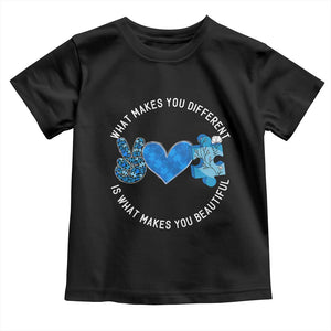 Autism Awareness Toddler T Shirt What Makes You Different Is What Makes You Beautiful TS10 Black Print Your Wear