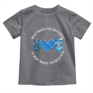 Autism Awareness Toddler T Shirt What Makes You Different Is What Makes You Beautiful TS10 Charcoal Print Your Wear