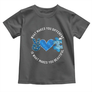 Autism Awareness Toddler T Shirt What Makes You Different Is What Makes You Beautiful TS10 Dark Heather Print Your Wear
