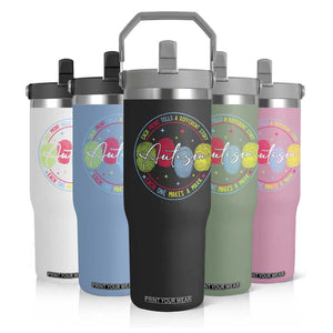 Autism Flip Straw Tumbler Fingerprint Autism Each Print Tells A Different Story TS09 Print Your Wear