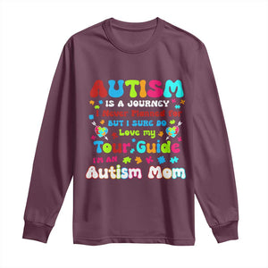 Autism Mom's Journey Long Sleeve Shirt TS10 Maroon Print Your Wear