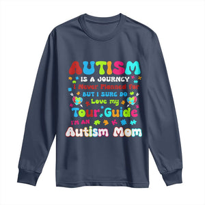Autism Mom's Journey Long Sleeve Shirt TS10 Navy Print Your Wear