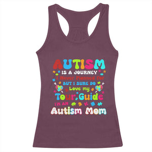 Autism Mom's Journey Racerback Tank Top TS10 Maroon Print Your Wear