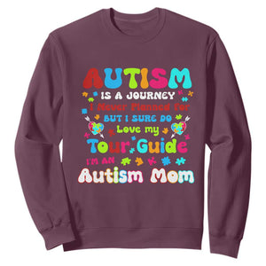 Autism Mom's Journey Sweatshirt TS10 Maroon Print Your Wear
