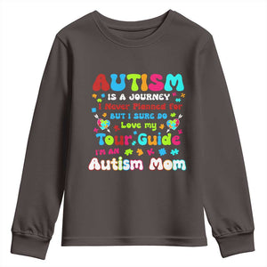Autism Mom's Journey Youth Sweatshirt TS10 Dark Chocolate Print Your Wear