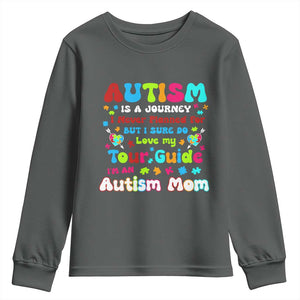 Autism Mom's Journey Youth Sweatshirt TS10 Dark Heather Print Your Wear
