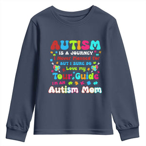 Autism Mom's Journey Youth Sweatshirt TS10 Navy Print Your Wear