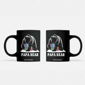 Autism Papa Bear Coffee Mug Support Autistic Matching Family Dad TS02 Black Print Your Wear