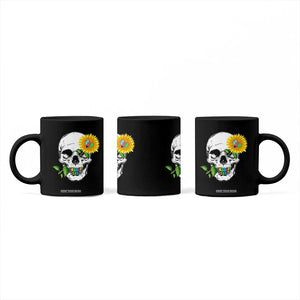 Autism Skull Sunflower Coffee Mug Support Autistic Puzzle Pieces Heart TS02 Print Your Wear