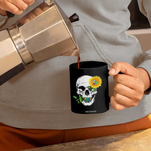 Autism Skull Sunflower Coffee Mug Support Autistic Puzzle Pieces Heart TS02 Print Your Wear