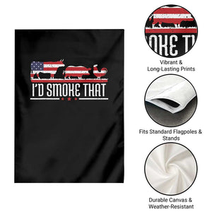 BBQ 4th July Garden Flag I'd Smoke That Patriot Barbeque Cook Chef TS10 Print Your Wear