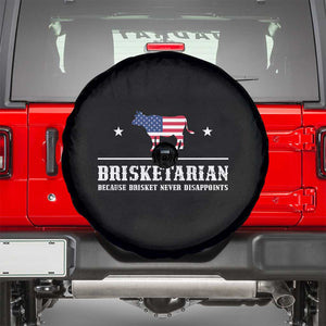 BBQ Lover Spare Tire Cover Brisketarian Because Brisket Never Disappoints Grill Master American Flag TS11 Black Print Your Wear