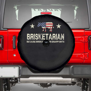 BBQ Spare Tire Cover Brisketarian Because Brisket Never Disappoints American Flag TS10 Black Print Your Wear