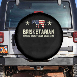 BBQ Spare Tire Cover Brisketarian Because Brisket Never Disappoints American Flag TS10 No hole Black Print Your Wear