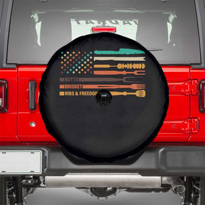 BBQ Spare Tire Cover With American Flag Brisket Butts Ribs and Freedom Grilling Gifts TS10 Black Print Your Wear