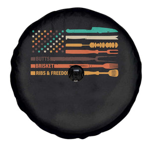 BBQ Spare Tire Cover With American Flag Brisket Butts Ribs and Freedom Grilling Gifts TS10 Print Your Wear