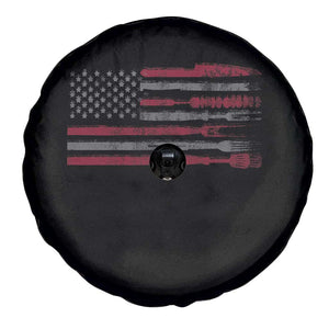 BBQ Spare Tire Cover With Red Line American Flag Meat Smoker Grilling Gifts TS10 Print Your Wear