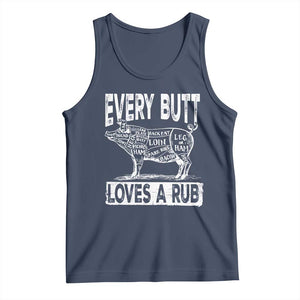 BBQ Tank Top Pork Butt Rub Dad Grill Gift TS10 Navy Print Your Wear