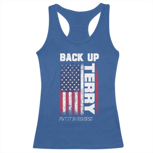 Back It Up Terry Put It In Reverse Racerback Tank Top Funny 4th of July Patriotic American Flag TS10 Royal Blue Print Your Wear