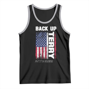 Back It Up Terry Put It In Reverse Tank Top Funny 4th of July Patriotic American Flag TS10 Black Athletic Heather Print Your Wear