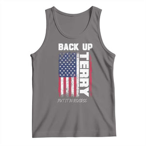 Back It Up Terry Put It In Reverse Tank Top Funny 4th of July Patriotic American Flag TS10 Deep Heather Print Your Wear