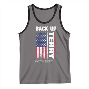 Back It Up Terry Put It In Reverse Tank Top Funny 4th of July Patriotic American Flag TS10 Deep Heather Black Print Your Wear