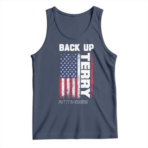 Back It Up Terry Put It In Reverse Tank Top Funny 4th of July Patriotic American Flag TS10 Navy Print Your Wear