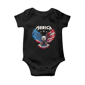 Bald Eagle Merica Baby Onesie USA American Flag Patriotic 4th of July TS10 Black Print Your Wear
