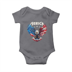 Bald Eagle Merica Baby Onesie USA American Flag Patriotic 4th of July TS10 Charcoal Print Your Wear