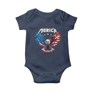 Bald Eagle Merica Baby Onesie USA American Flag Patriotic 4th of July TS10 Navy Print Your Wear