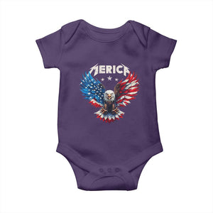 Bald Eagle Merica Baby Onesie USA American Flag Patriotic 4th of July TS10 Purple Print Your Wear