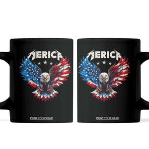 Bald Eagle Merica Coffee Mug USA American Flag Patriotic 4th of July TS10 Black Print Your Wear