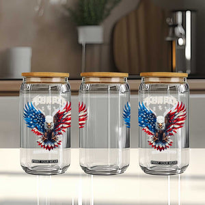 Bald Eagle Merica Glass Can USA American Flag Patriotic 4th of July TS10 Print Your Wear