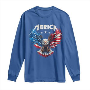 Bald Eagle Merica Long Sleeve Shirt USA American Flag Patriotic 4th of July TS10 Royal Blue Print Your Wear