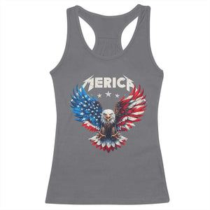 Bald Eagle Merica Racerback Tank Top USA American Flag Patriotic 4th of July TS10 Charcoal Print Your Wear