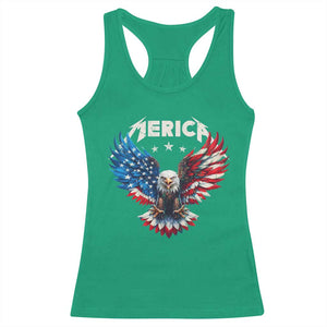 Bald Eagle Merica Racerback Tank Top USA American Flag Patriotic 4th of July TS10 Irish Green Print Your Wear