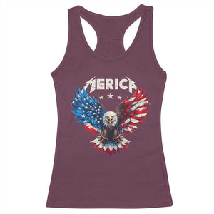 Bald Eagle Merica Racerback Tank Top USA American Flag Patriotic 4th of July TS10 Maroon Print Your Wear