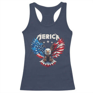Bald Eagle Merica Racerback Tank Top USA American Flag Patriotic 4th of July TS10 Navy Print Your Wear