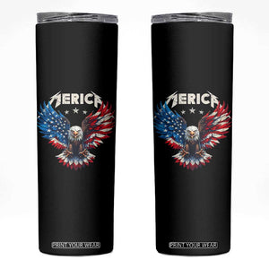 Bald Eagle Merica Skinny Tumbler USA American Flag Patriotic 4th of July TS10 Black Print Your Wear