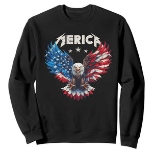 Bald Eagle Merica Sweatshirt USA American Flag Patriotic 4th of July TS10 Black Print Your Wear