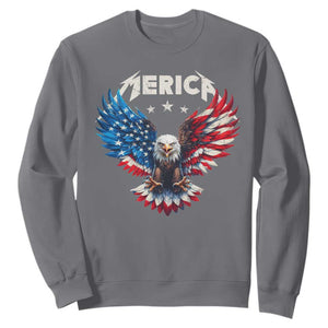 Bald Eagle Merica Sweatshirt USA American Flag Patriotic 4th of July TS10 Charcoal Print Your Wear