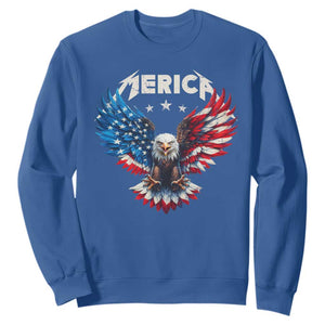 Bald Eagle Merica Sweatshirt USA American Flag Patriotic 4th of July TS10 Royal Blue Print Your Wear
