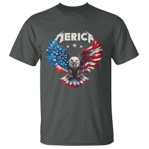 Bald Eagle Merica T Shirt USA American Flag Patriotic 4th of July TS10 Dark Heather Print Your Wear
