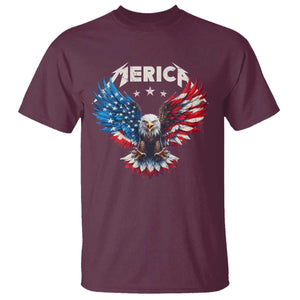 Bald Eagle Merica T Shirt USA American Flag Patriotic 4th of July TS10 Maroon Print Your Wear
